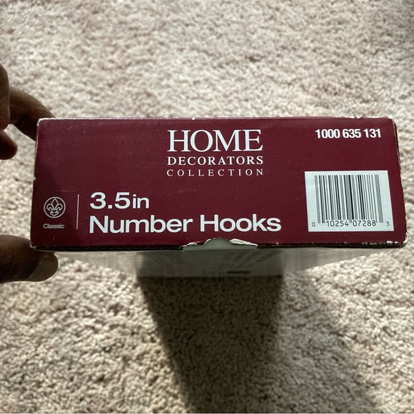 New 3.5in Number Hooks. Set Of 5 Hooks - Home Decorators Collection - Picture 5 of 6